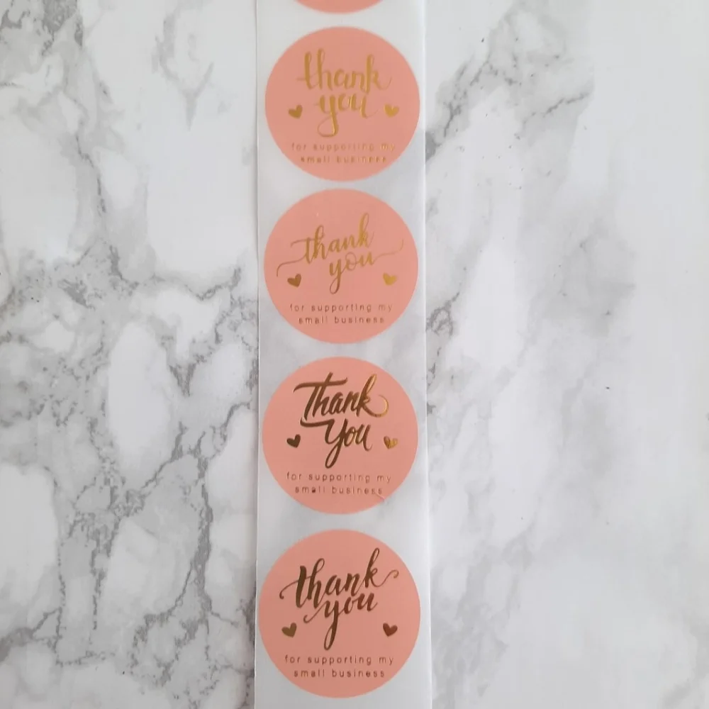 ♥️ 5x25 / 50 Thank Clothes hanger Thank you cards and Stickers